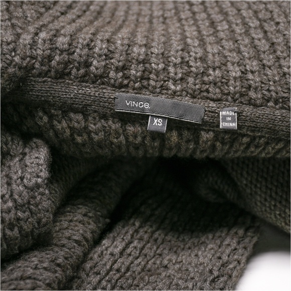 VINCE Honeycomb-Knit Open Cardigan/Coat Wool XS - Picture 6 of 9